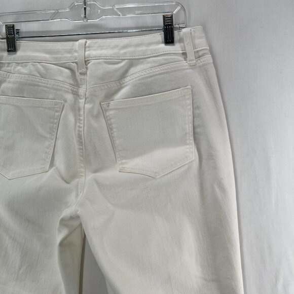 Talbots Flawless Girlfriend Jeans Women 10P Mid-Rise Cropped Stretch Denim White - Picture 6 of 9